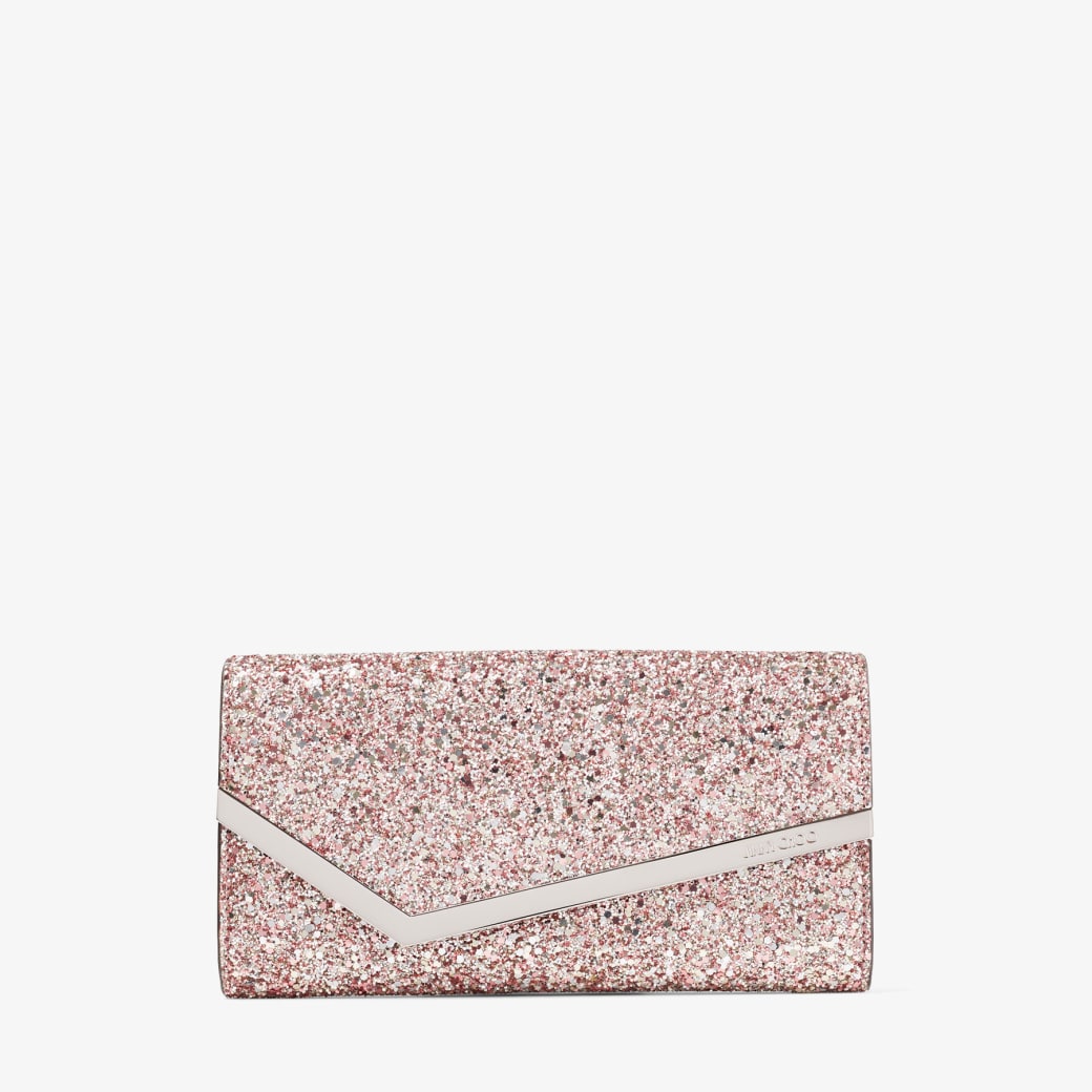 Rose gold sparkly clutch bag on sale