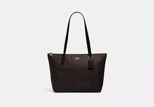 Zip Top Tote In Signature Canvas