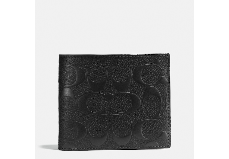 3 In 1 Leather Wallet In Signature Black