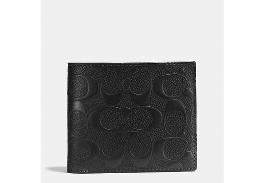 3 In 1 Leather Wallet In Signature Black