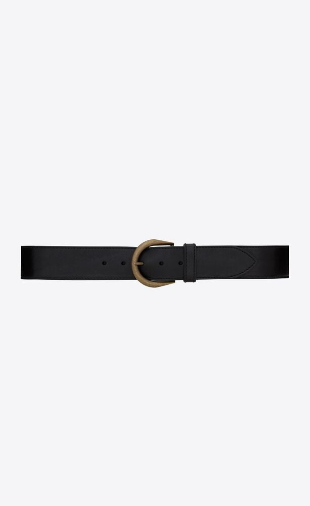 HIGH BELT IN VEGETABLE TANNED LEATHER WITH CROISSANT DE LUNE BUCKLE