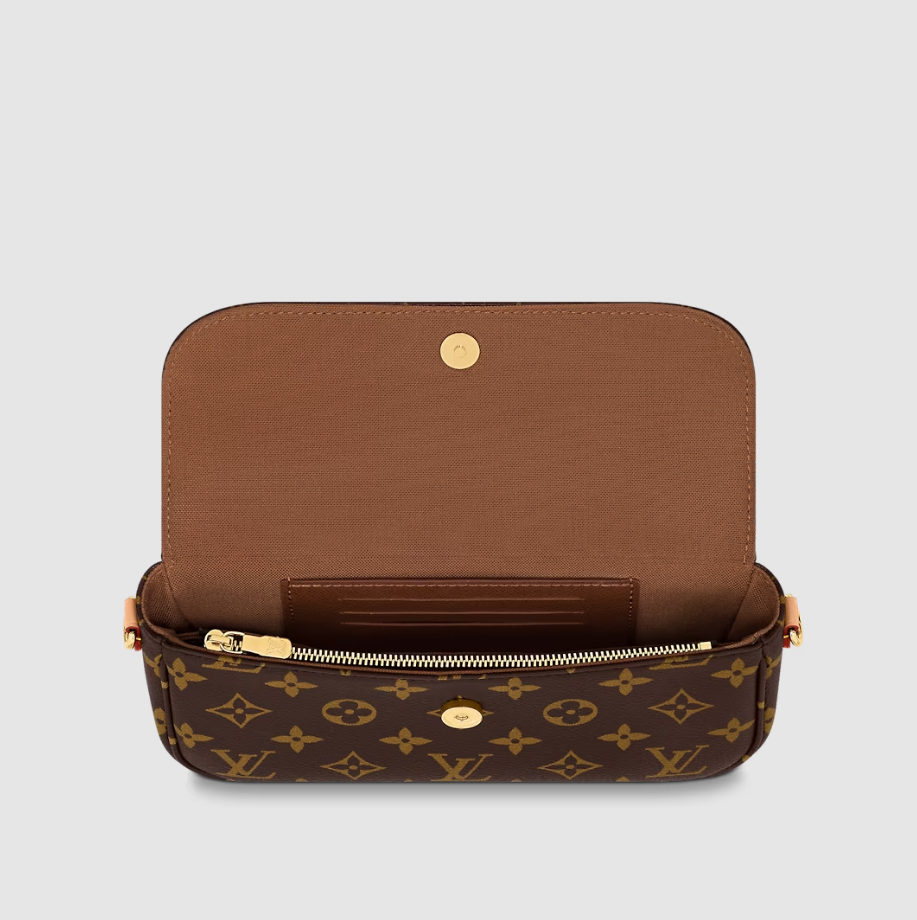 Louis Vuitton Brown Monogram Canvas Ivy Wallet On Chain Bag Gold