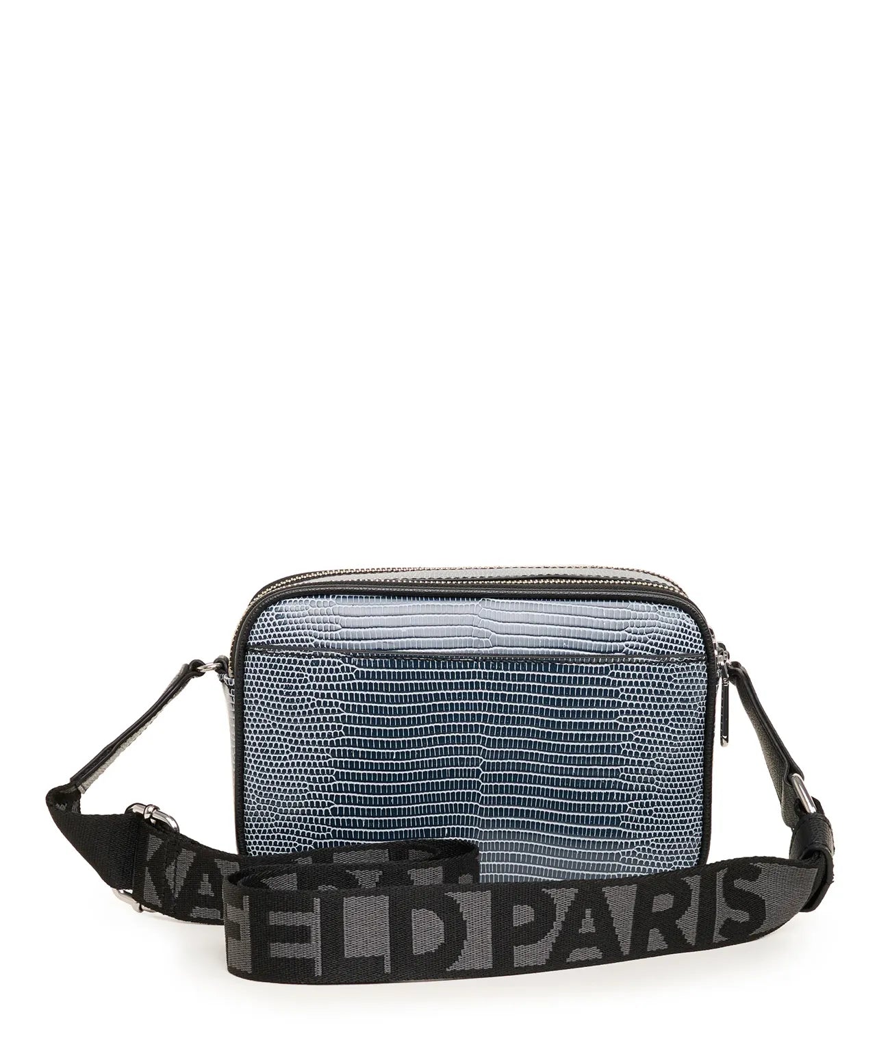 MAYBELLE SNAKE CAMERA CROSSBODY JET BK/BLIZRD