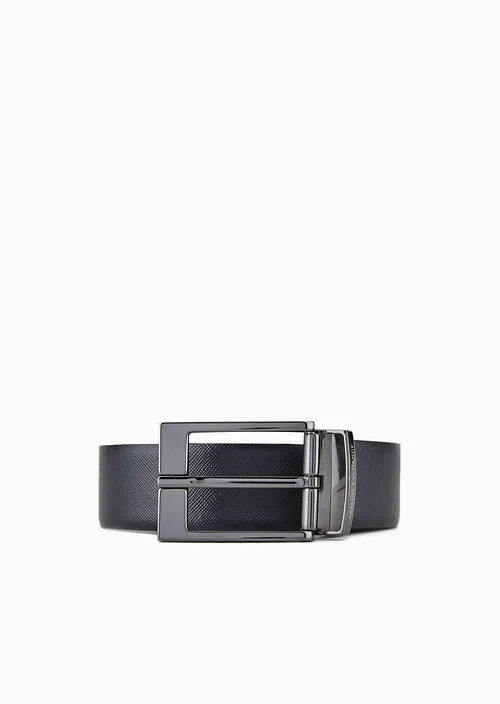 Faux Saffiano Leather Belt