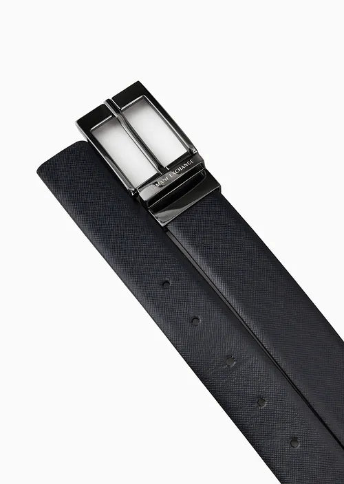 Faux Saffiano Leather Belt