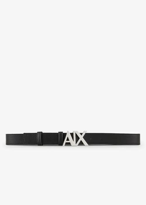 Logoed buckle eco leather belt