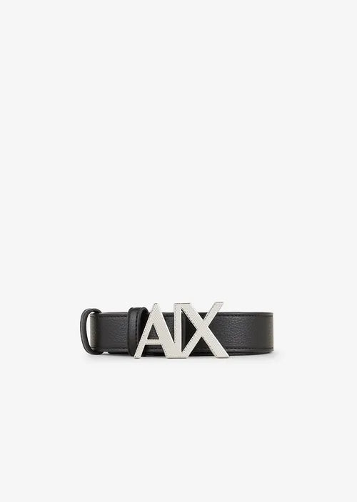 Logoed buckle eco leather belt